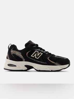 New Balance youth size 5 Black and Cream 530 Sneakers with Subtle Tan Accents